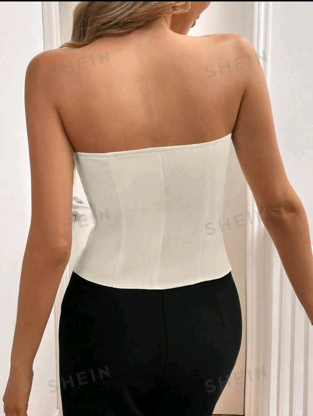 INAWLY Top de tirantes con atadura frontal de color