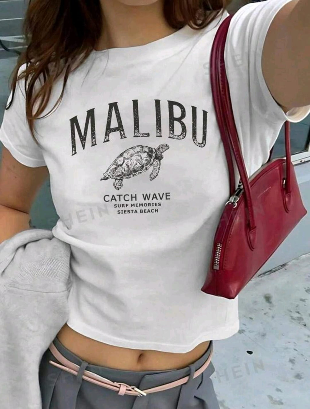 INAWLY Camiseta de mujer tipo bebé con estampado de eslogan de tortuga Y2K