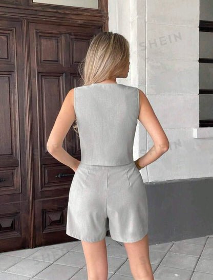 Pariaura Set casual Chaleco sin mangas y shorts