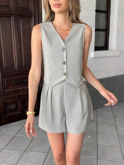 Pariaura Set casual Chaleco sin mangas y shorts