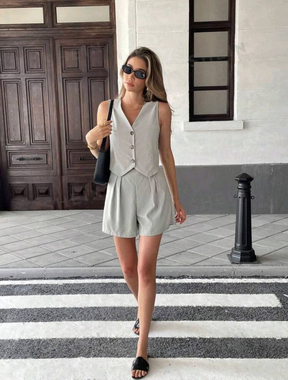 Pariaura Set casual Chaleco sin mangas y shorts