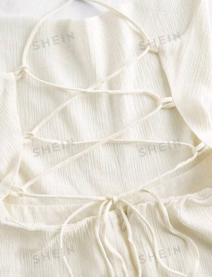 Aloruh Mono vestido de tirantes con diseño de corte acampanado