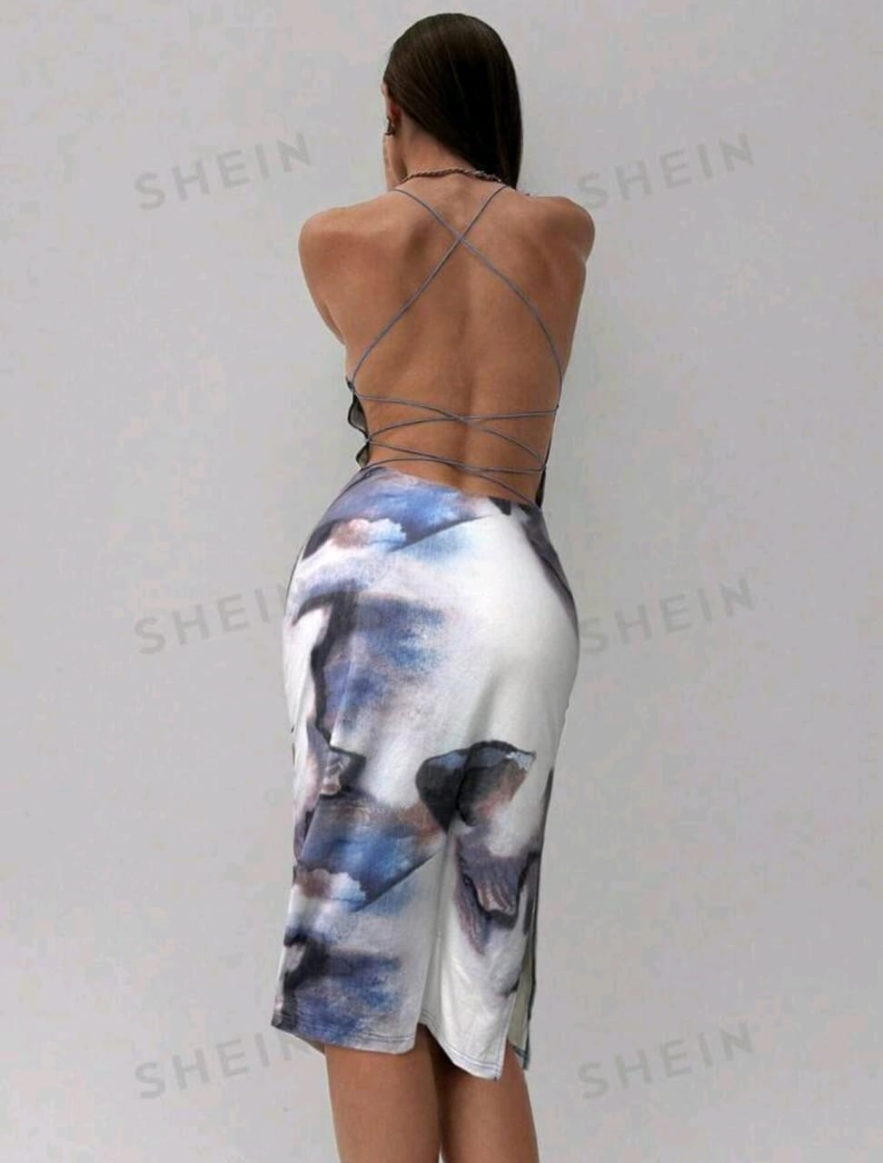 Aloruh Vestido con tiras finas y espalda descubierta