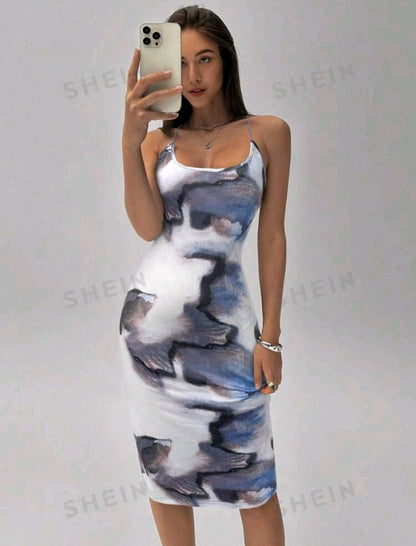 Aloruh Vestido con tiras finas y espalda descubierta