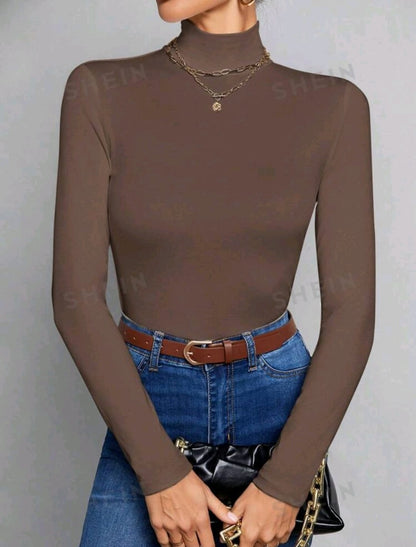 SHEIN Tall Top blanco de cuello alto