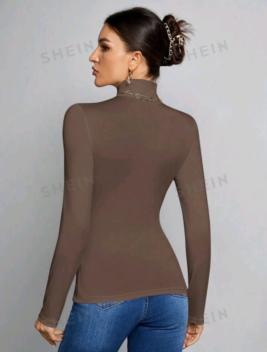 SHEIN Tall Top blanco de cuello alto