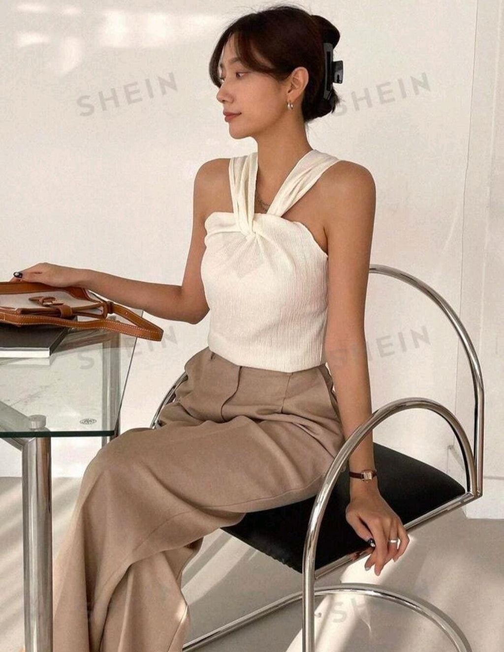 Blusa sin mangas corte entallado SHEIN